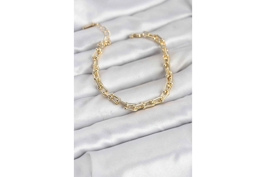 Shoecide Gold Renk Tifani Model Pirinç Kadın Bileklik