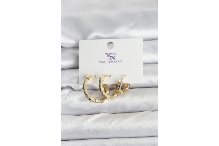 Shoecide Gold Renk Zirkon Taşlı Kadın Küpe