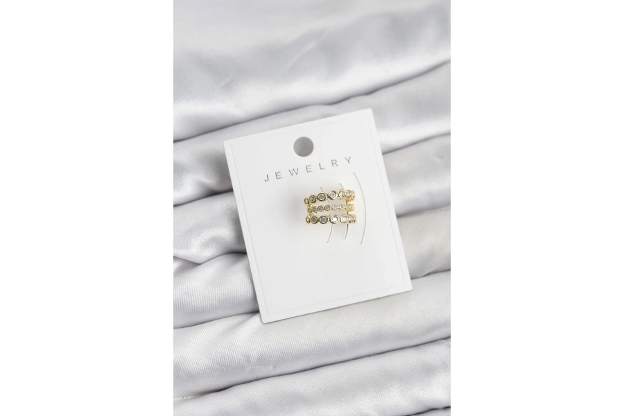 Shoecide Gold Renk Zirkon Taşlı Pirinç Kıkırdak Earcuff Küpe