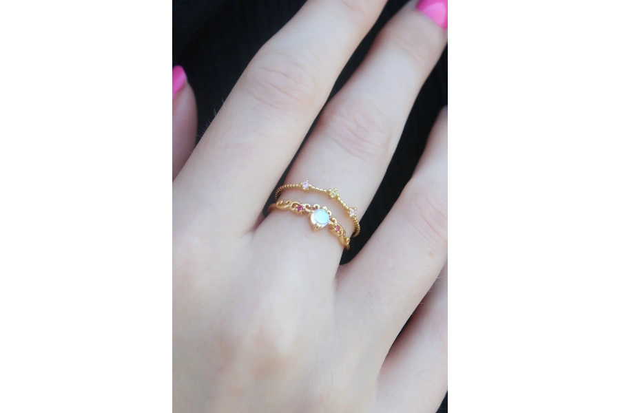 Shoecide Gold Renk Zirkon Taşlı Taç Model Kadın Yüzük