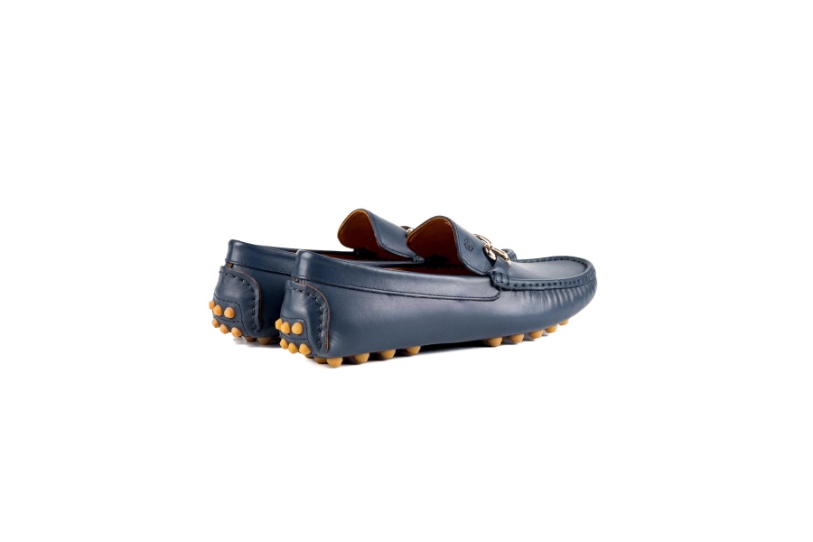 Shoecide Gordion Lacivert Hakiki Deri Erkek Loafer Ayakkabı