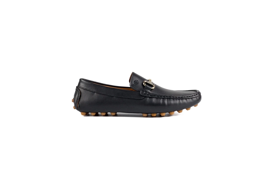 Shoecide Gordion Siyah Hakiki Deri Erkek Loafer Ayakkabı