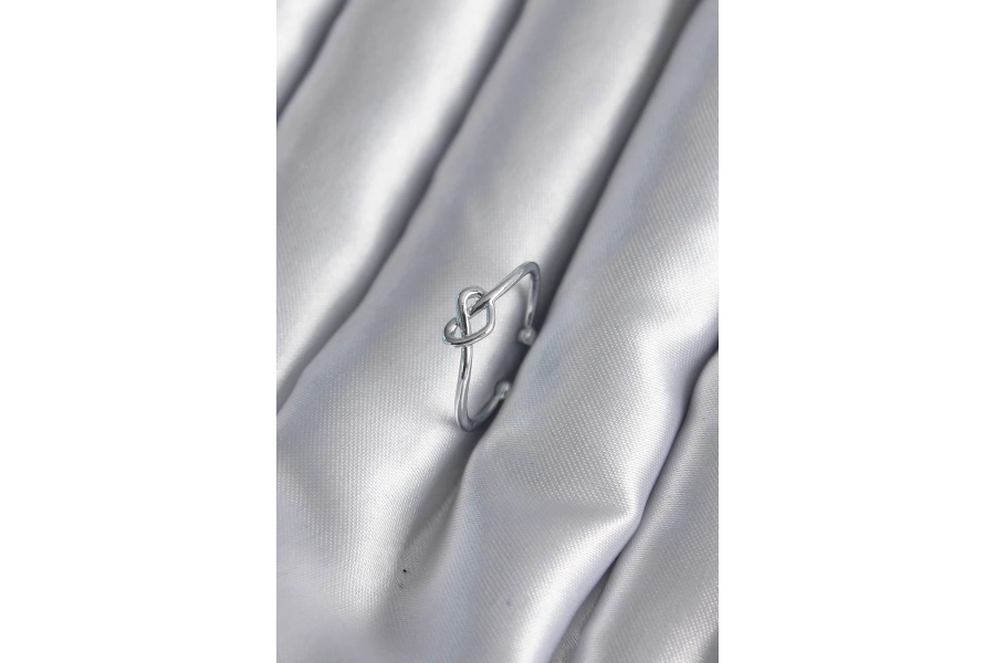Shoecide Gümüş Renk Düğüm Kalp Model Kadın Yüzük