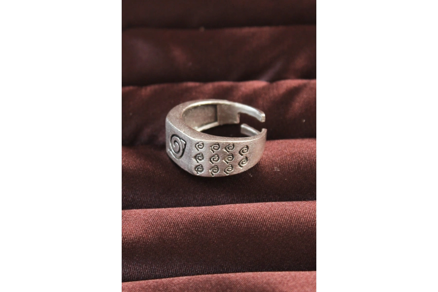 Shoecide Gümüş Renk Motifli Ayarlamalı Erkek Yüzük