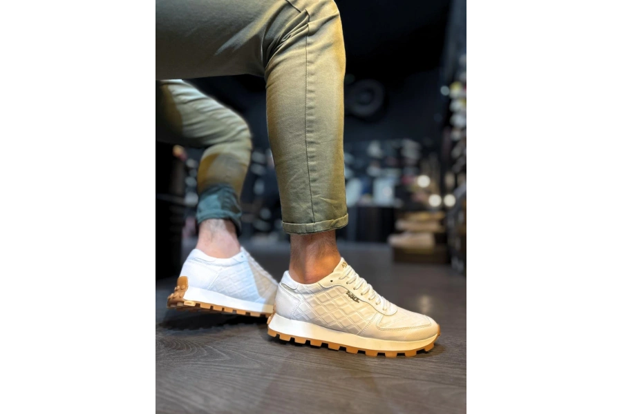 Shoecide Günlük Ayakkabı 002 Kapitone Beyaz