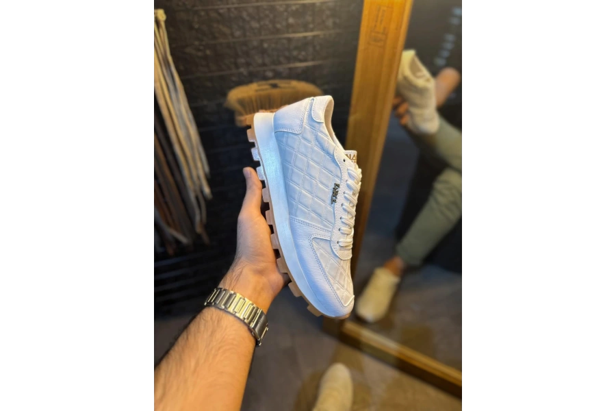 Shoecide Günlük Ayakkabı 002 Kapitone Beyaz