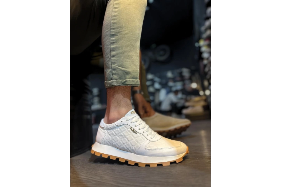 Shoecide Günlük Ayakkabı 002 Kapitone Beyaz