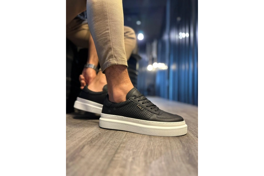 Shoecide Günlük Ayakkabı 013 Siyah (beyaz Taban)