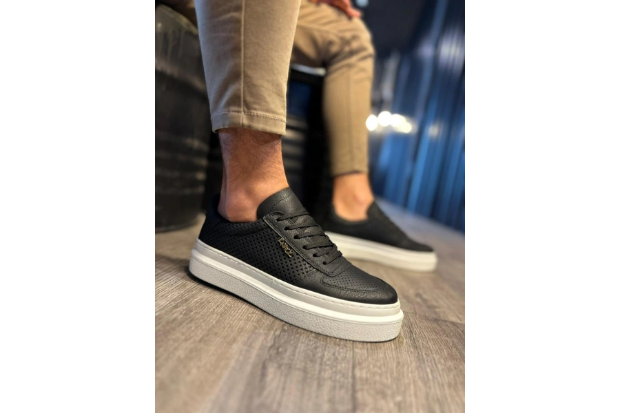 Shoecide Günlük Ayakkabı 013 Siyah (beyaz Taban)