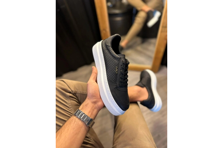 Shoecide Günlük Ayakkabı 013 Siyah (beyaz Taban)