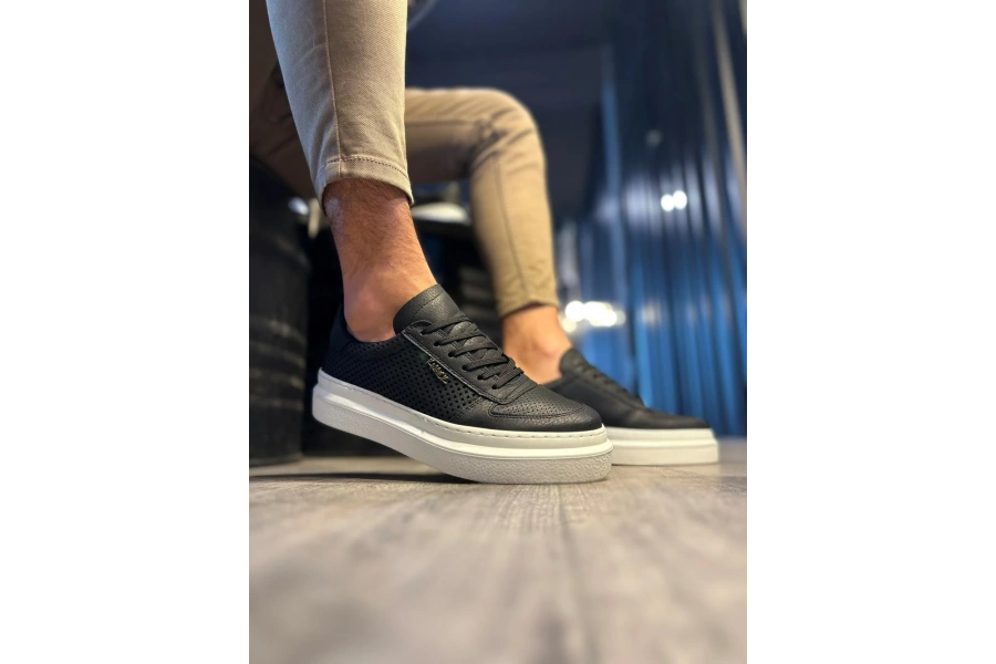 Shoecide Günlük Ayakkabı 013 Siyah (beyaz Taban)