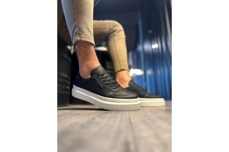 Shoecide Günlük Ayakkabı 013 Siyah (beyaz Taban)