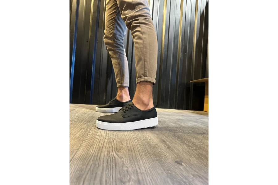 Shoecide Günlük Ayakkabı 077 Siyah (beyaz Taban)
