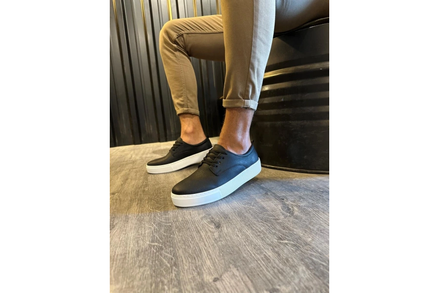 Shoecide Günlük Ayakkabı 077 Siyah (beyaz Taban)