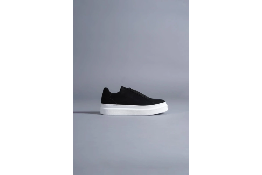Shoecide Günlük Ayakkabı 421 Siyah Süet (beyaz Taban)