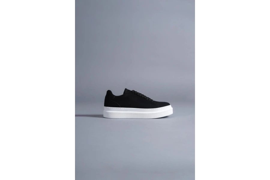 Shoecide Günlük Ayakkabı 421 Siyah Süet (beyaz Taban)