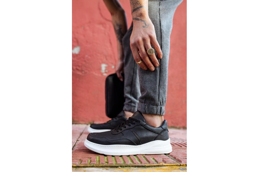 Shoecide Günlük Ayakkabı 707 Siyah (beyaz Taban)
