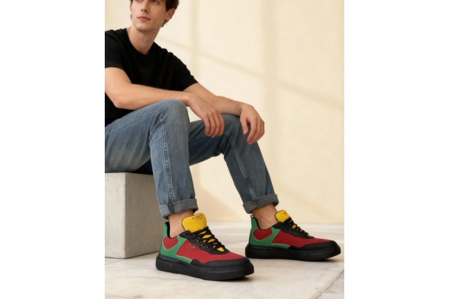 Shoecide Günlük Ayakkabı R10 Kırmızı Yeşil Sarı