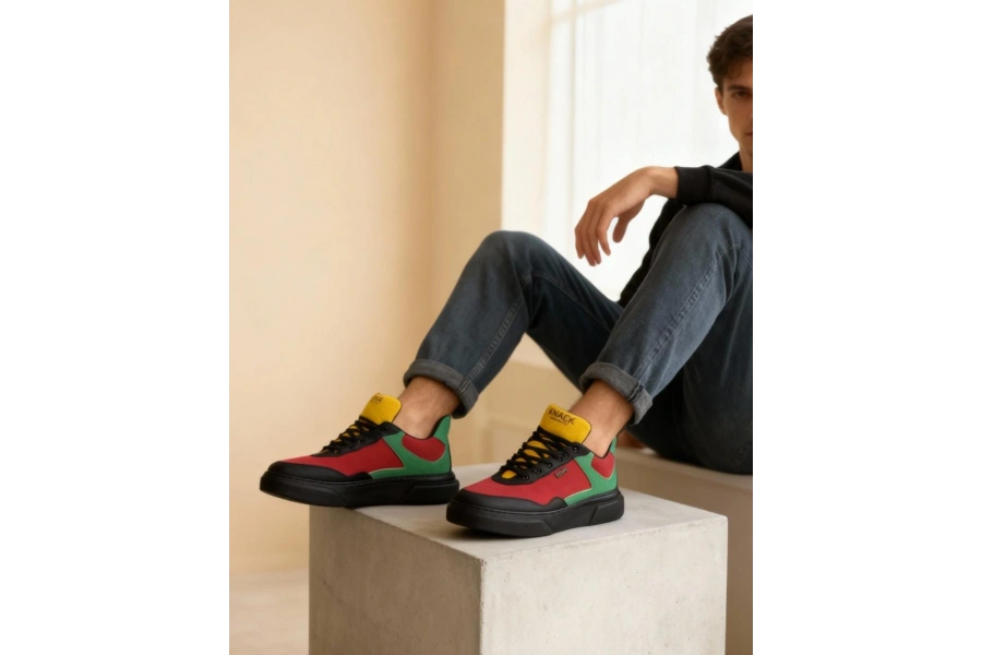 Shoecide Günlük Ayakkabı R10 Kırmızı Yeşil Sarı