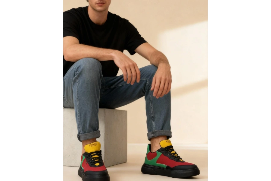 Shoecide Günlük Ayakkabı R10 Kırmızı Yeşil Sarı