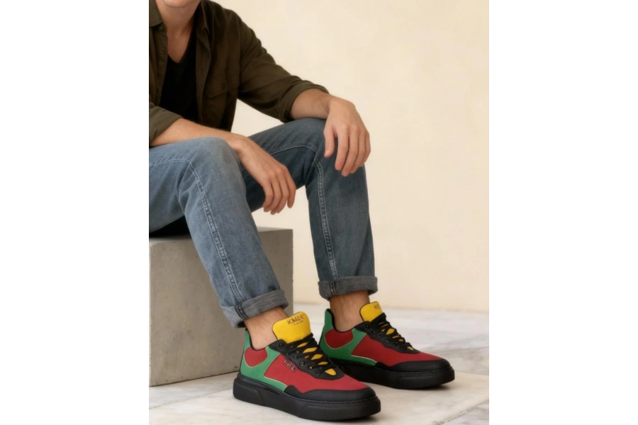 Shoecide Günlük Ayakkabı R10 Kırmızı Yeşil Sarı