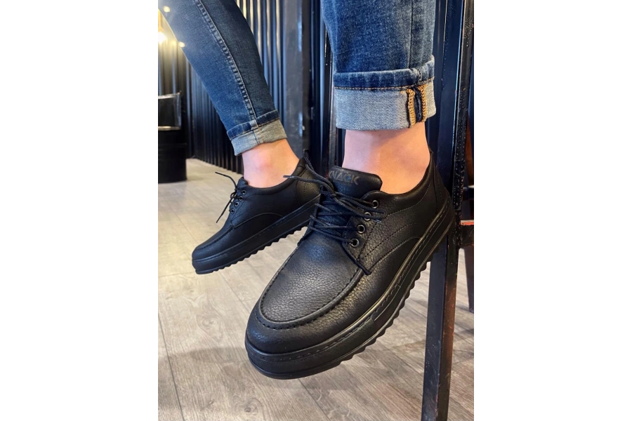 Shoecide Günlük Ayakkabı T12 Siyah (siyah Taban)