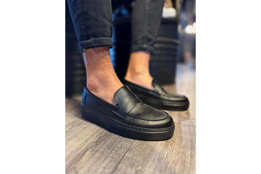 Shoecide Günlük Klasik Ayakkabı 400 Siyah (siyah Taban)