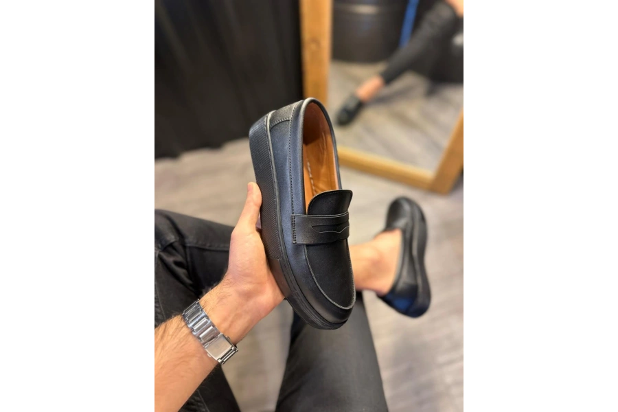 Shoecide Günlük Klasik Ayakkabı 400 Siyah (siyah Taban)