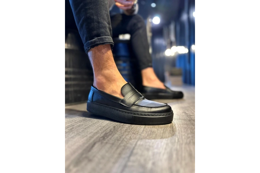 Shoecide Günlük Klasik Ayakkabı 400 Siyah (siyah Taban)