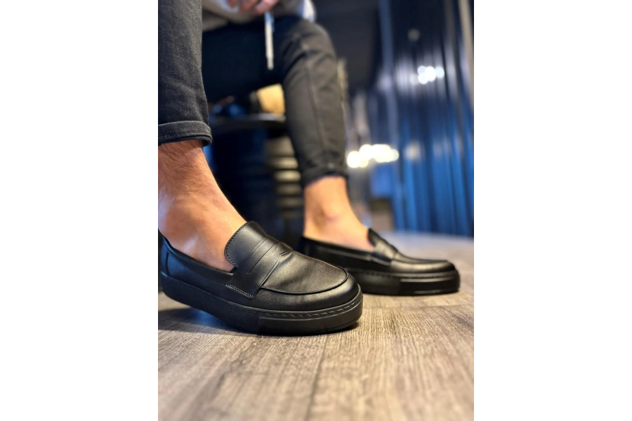 Shoecide Günlük Klasik Ayakkabı 400 Siyah (siyah Taban)