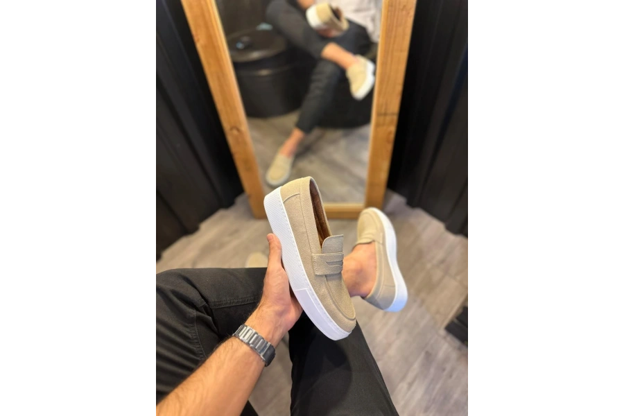 Shoecide Günlük Klasik Ayakkabı 400 Vizon Süet