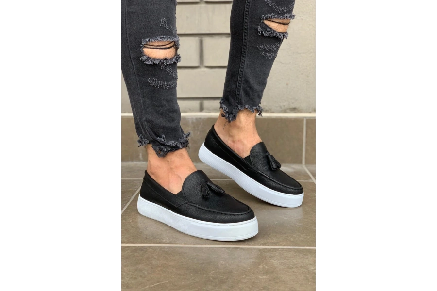 Shoecide Günlük Spor Klasik Ayakkabı 717 Siyah (beyaz Taban)