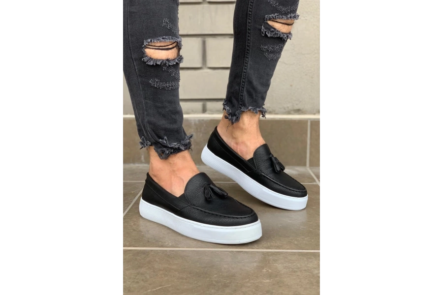 Shoecide Günlük Spor Klasik Ayakkabı 717 Siyah (beyaz Taban)