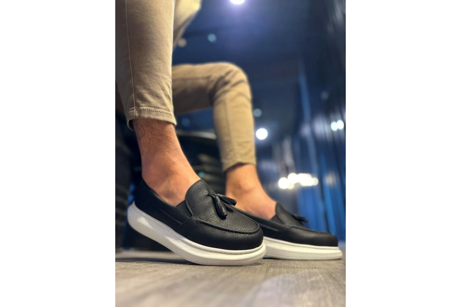 Shoecide Günlük Spor Klasik Ayakkabı 818 Siyah (beyaz Taban)