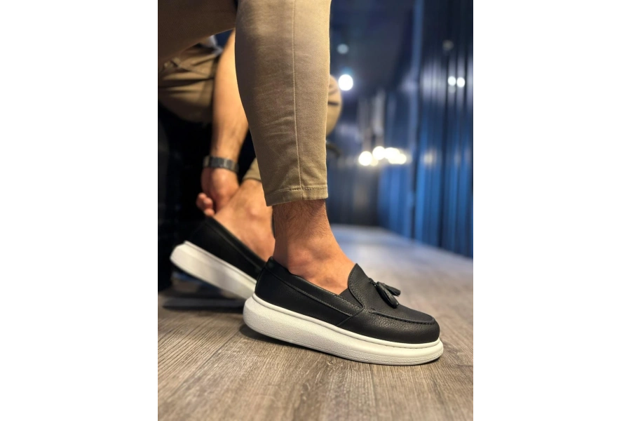Shoecide Günlük Spor Klasik Ayakkabı 818 Siyah (beyaz Taban)