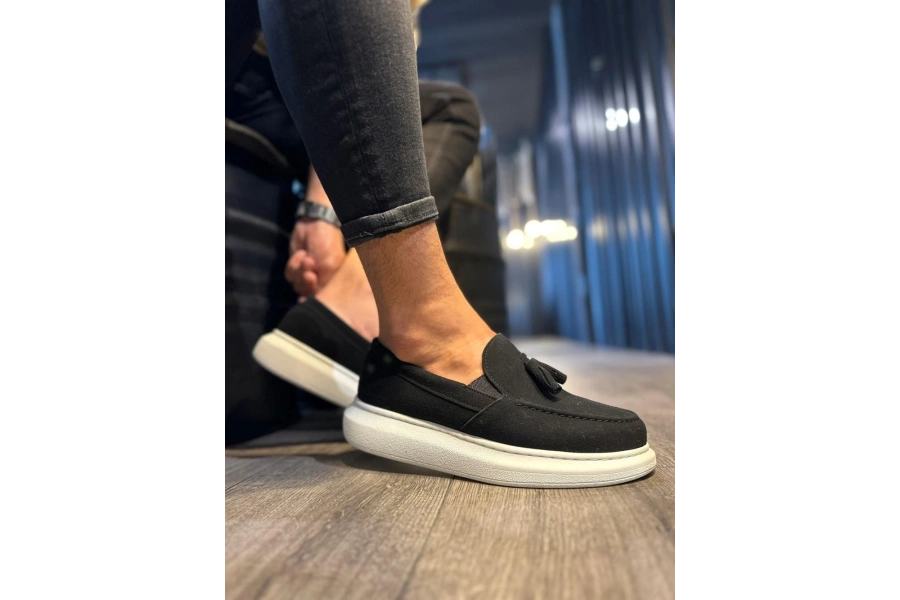 Shoecide Günlük Spor Klasik Ayakkabı 818 Siyah Süet (beyaz Taban)