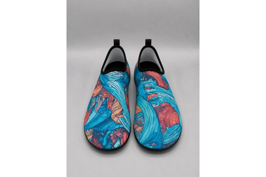 Shoecide Japon Dalgası Desen Kadın Deniz Ayakkabısı – Hafif, Kaydırmaz, Hızlı Kuruyan Aqua Shoes