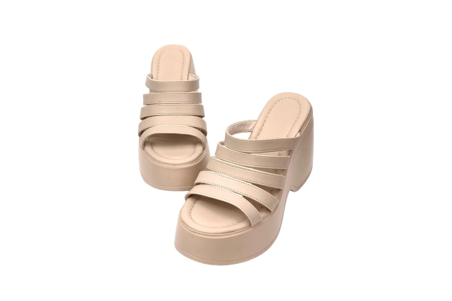 Shoecide Kadın Gehm Nut Bantlı Yüksek Topuk Platform Sandalet 10 Cm Dlg11