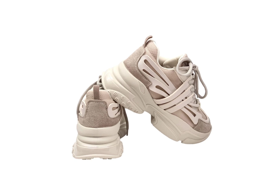 Shoecide Kadın Gery Vizon Konfor Taban Günlük Yürüyüş Ayakkabı Sneaker 4 Cm Sp2024