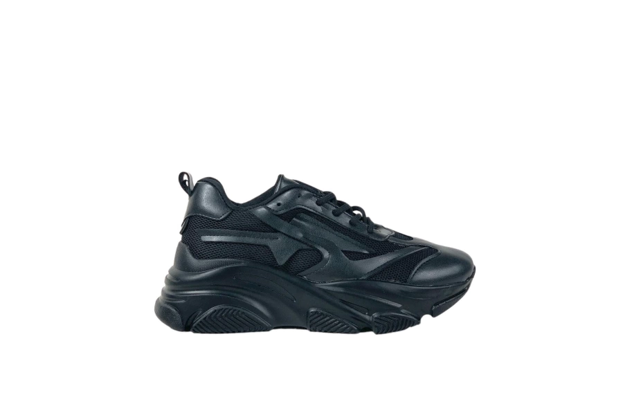 Shoecide Kadın Siyah Yüksek Taban File Detaylı Sneaker Günlük Spor Ayakkabı Sp140