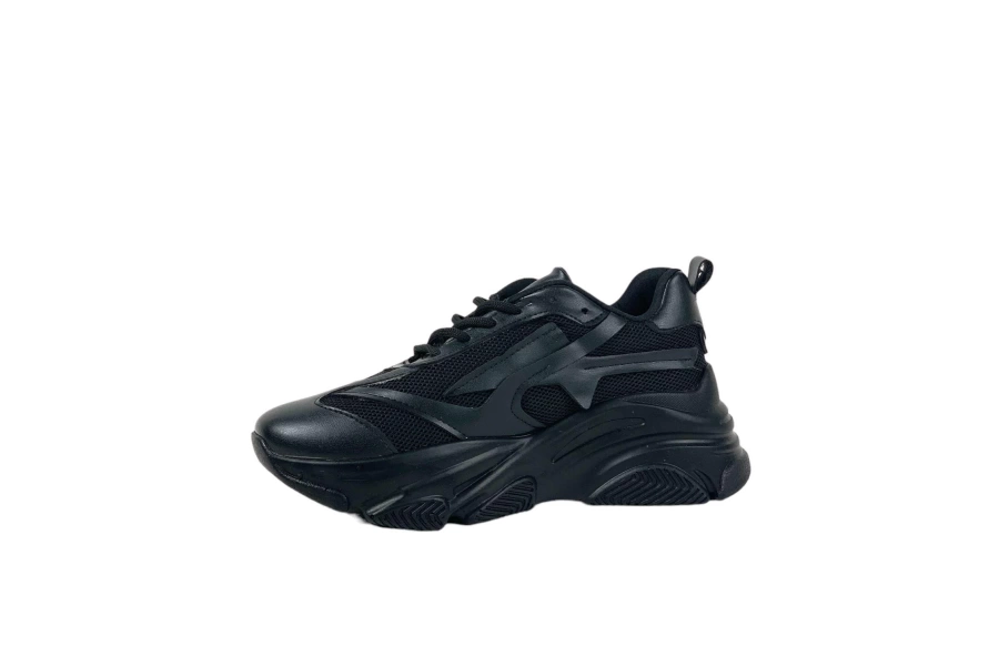 Shoecide Kadın Siyah Yüksek Taban File Detaylı Sneaker Günlük Spor Ayakkabı Sp140