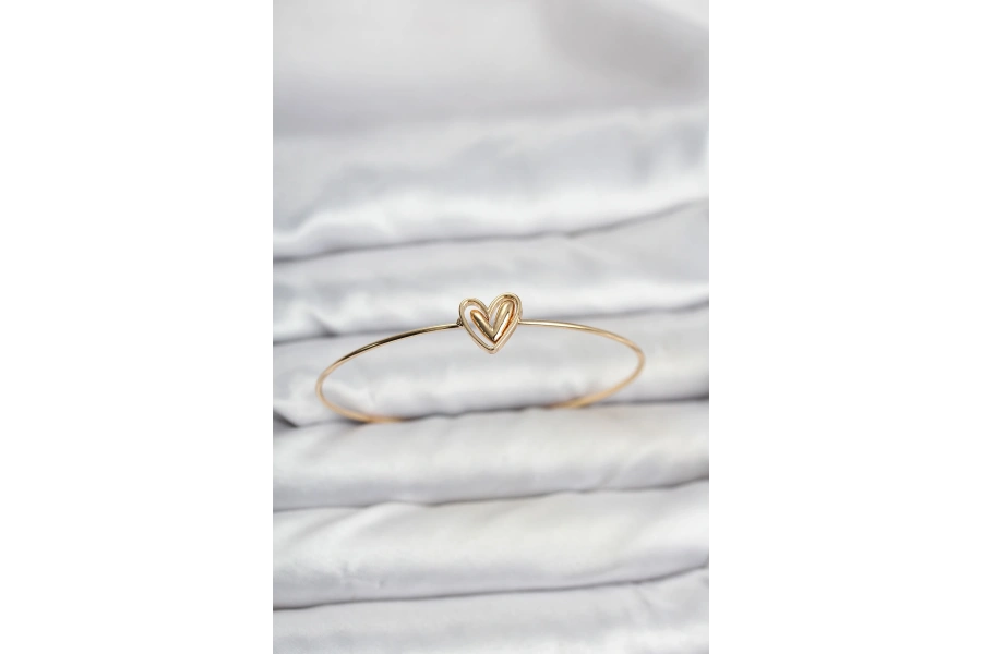 Shoecide Kalp Model Gold Renk Bileklik