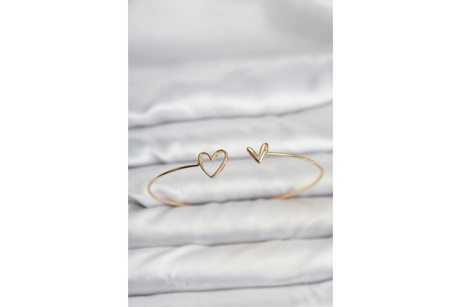 Shoecide Kalp Model Gold Renk Bileklik