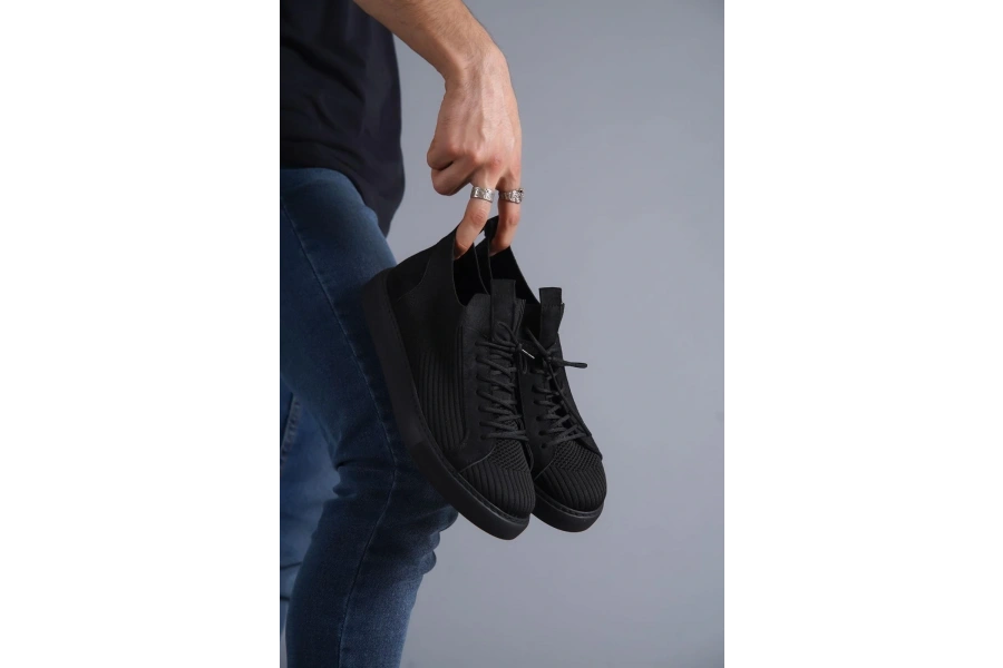 Shoecide Kb-112  Kömür Triko Bağcıklı  Günlük Erkek  Ayakkabı