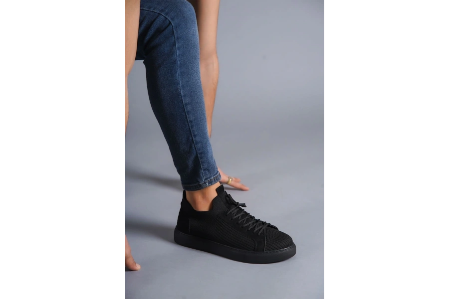 Shoecide Kb-112  Kömür Triko Bağcıklı  Günlük Erkek  Ayakkabı