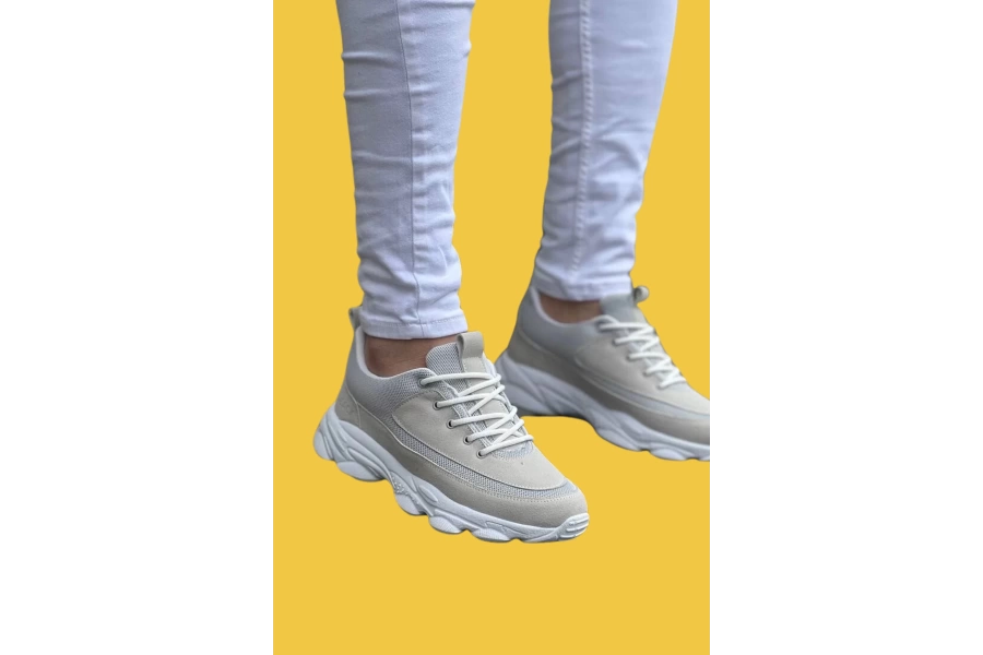 Shoecide Kb-707 Taş Süet Yüksek Taban Bağcıklı Günlük Erkek Ayakkabı