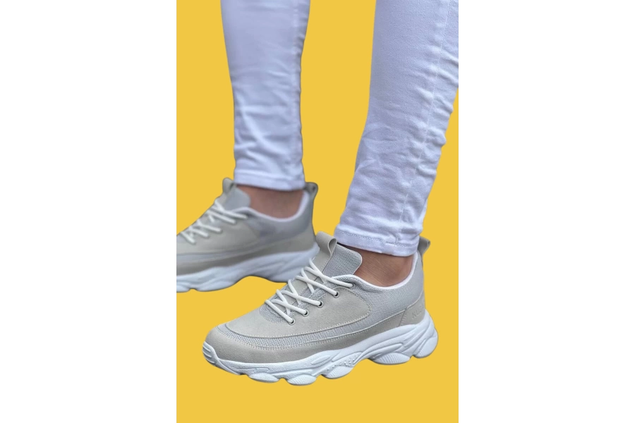 Shoecide Kb-707 Taş Süet Yüksek Taban Bağcıklı Günlük Erkek Ayakkabı
