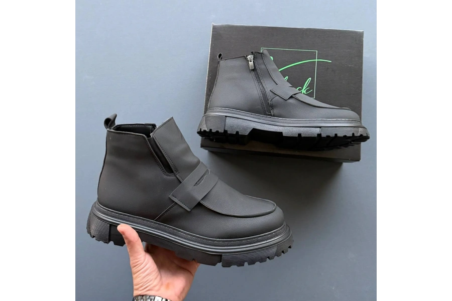 Shoecide Kb-k1 Kömür Cilt Günlük Erkek Bot