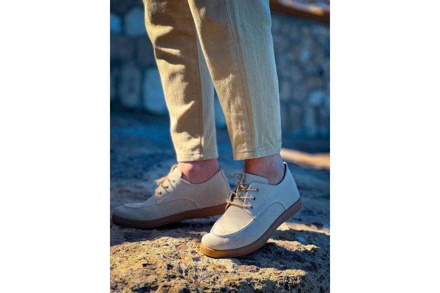Shoecide Kb-x5 Bej  Süet Bağcıklı  Günlük Erkek Ayakkabı