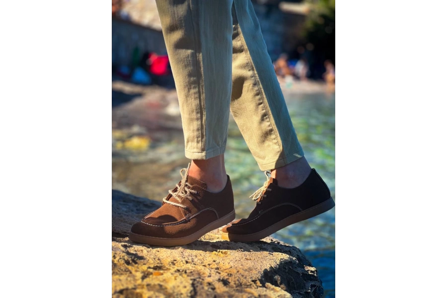 Shoecide Kb-x5 Kahve Süet Bağcıklı  Günlük Erkek Ayakkabı